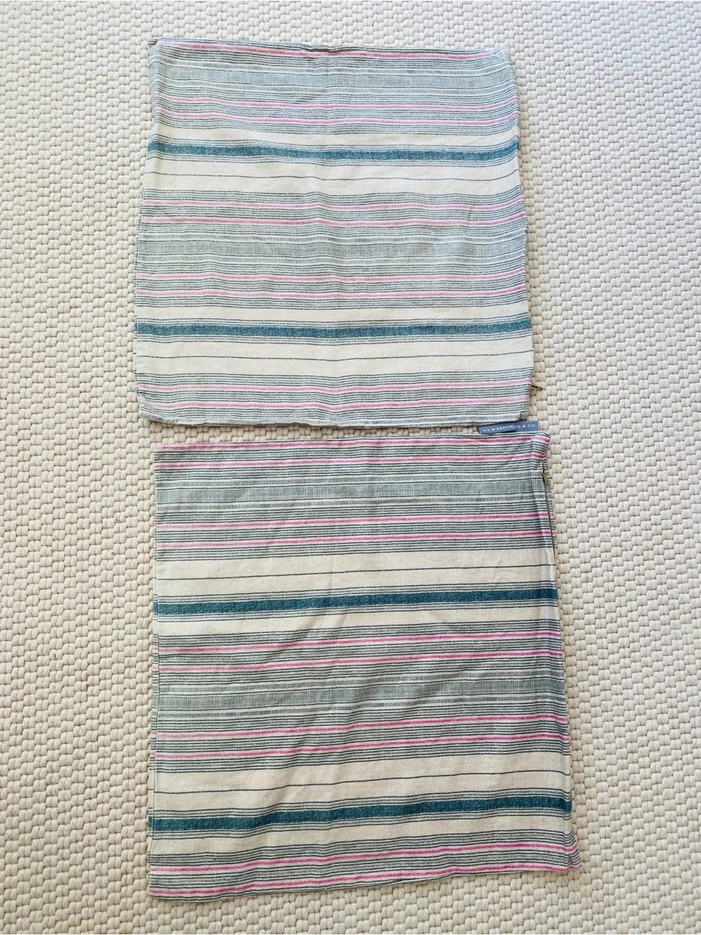 A Set of 2 McGee & Co 22inch Square Linen Pillow Covers